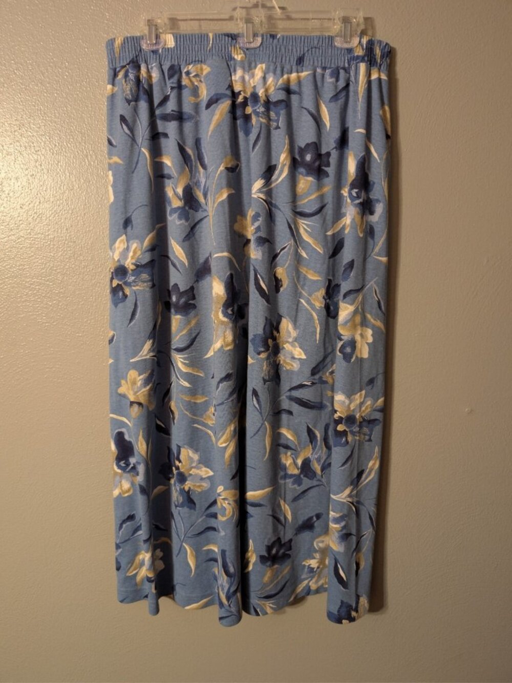 Jaclyn Smith Sport Floral Button Front Maxi Skirt Large Blue 90s Vintage Pockets - Picture 5 of 8